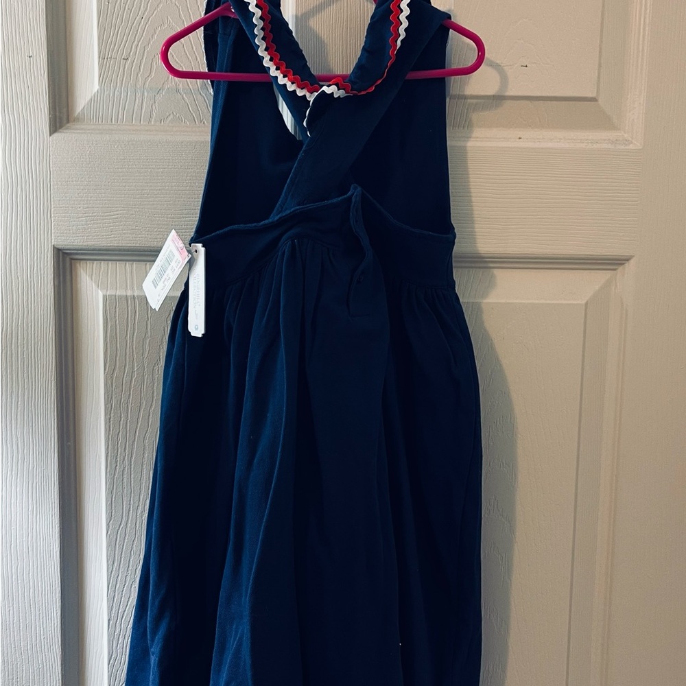 Edgehill Collection Navy Dress with Red Accents - Picture 2 of 3